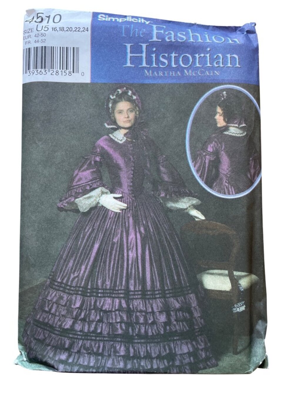 Simplicity 4510 Pattern Sizes 16-24 Civil War Reenactment Martha McCain UNCUT